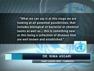 WHO at Cambodia Ministry of Health, iniimbestigahan na ang hindi pa natutukoy na respiratory disease