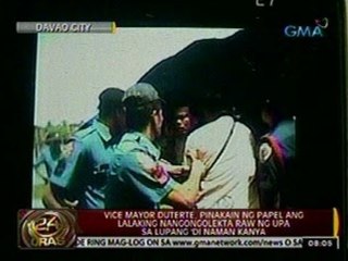 Vice Mayor Duterte, pinakain ng papel ang lalaking nangolekta raw ng upa sa lupang 'di naman kanya