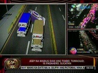 Download Video: 24 Oras: Jeep na mabilis daw ang takbo, tumagilid; 16 pasahero, sugatan