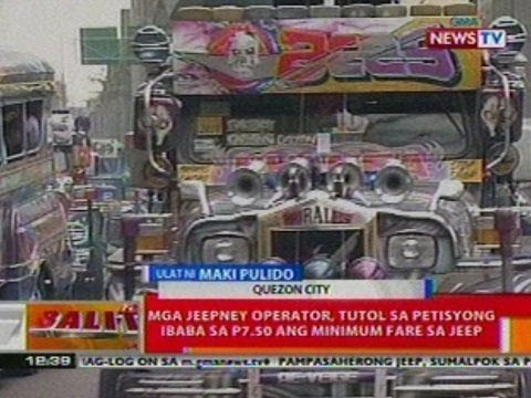 BT: Mga jeepney operator, tutol sa petisyong ibaba sa P7.50 ang minimum fare sa jeep