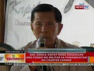 BT: Sen. Enrile: Dapat nang dagdagan ang pondo ng militar sa pamamagitan ng Chacha