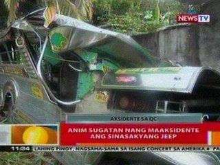 BT: 6 sugatan nang maaksidente ang sinasakyang jeep sa QC