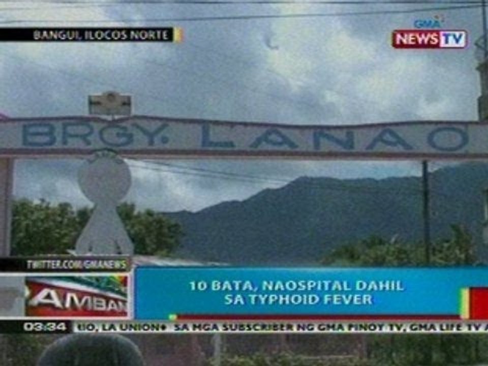 BP: 10 bata sa Ilocos Norte, naospital dahil sa typhoid fever