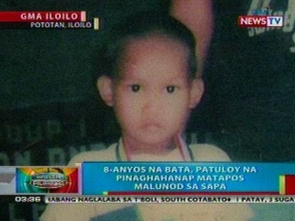 BP: 8-anyos na bata sa Iloilo, patuloy na pinaghahanap nang malunod sa sapa