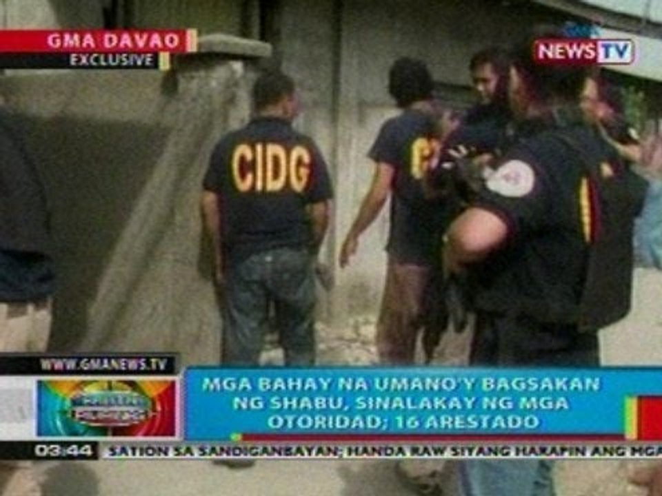 BP: : Mga bahay na bagsakan ng shabu sa Davao, sinalakay ng mga otoridad