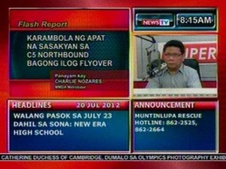 DB: Karambola ng 4 na sasakyan sa C5 Northbound Bagong Ilog Flyover; 1, sugatan