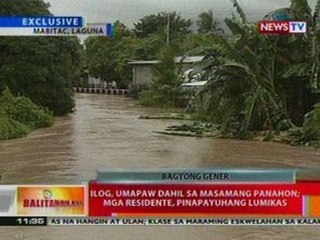 BT: Ilog sa Laguna, umapaw dahil sa masamang panahon