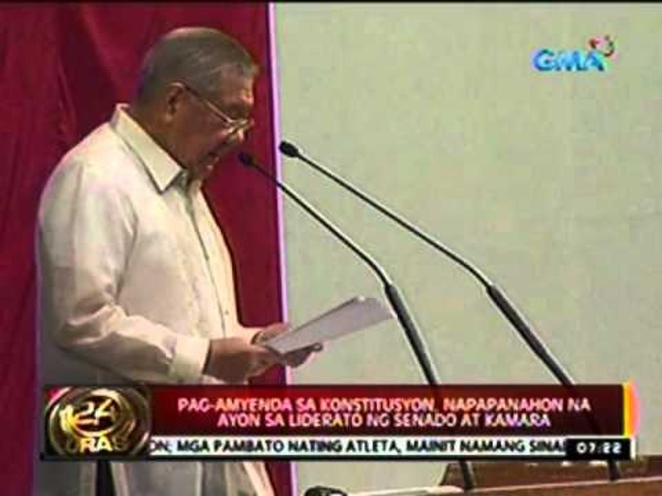 24 Oras: Pag-amyenda sa konstitusyon, napapanahon na ayon sa liderato ng Senado at Kamara