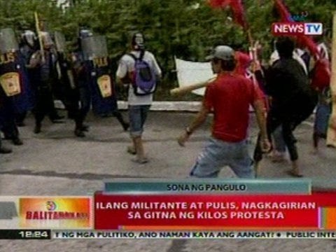 BT: Ilang militante at pulis, nagkagirian sa gitna ng kilos protesta