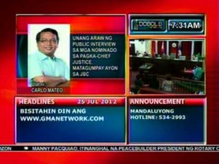 DB: Unang araw ng public interview sa mga nominado sa pagka-chief justice, matagumpay ayon sa JBC