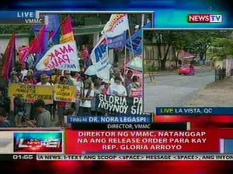 NTL: Director ng VMMC, natanggap na ang release order para kay Rep. Arroyo