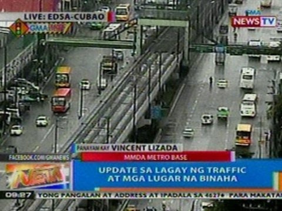 NTG: Update sa lagay ng traffic at mga lugar na binaha mula sa MMDA Metro Base
