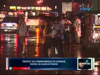 Saksi: Traffic sa Commonwealth Avenue, dahil sa ulan at baha