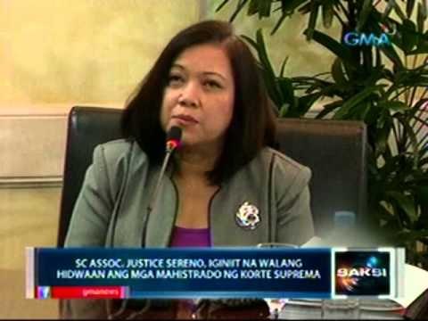SC Assoc. Justice Sereno, iginiit na walang hidwaan ang mga mahistrado sa Korte Suprema