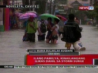 QRT: Ilang pamilya sa Cavite, kinailangang ilikas dahil sa storm surge