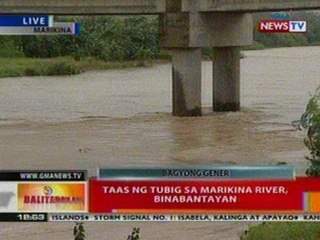 BT: Taas ng tubig sa Marikina river, binabantayan