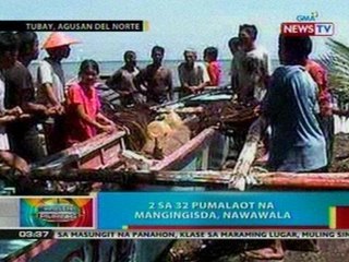 BP: 2 sa 32 pumalaot na mangingisda sa Agusan del Norte, nawawala