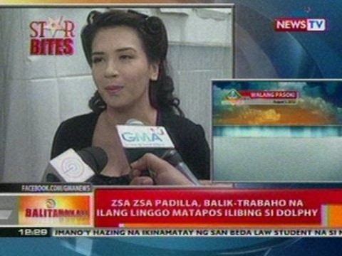 BT: Zsa Zsa Padilla, balik-trabaho na ilang linggo matapos ilibing si Dolphy
