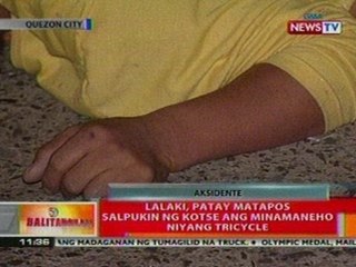 BT: Lalaki sa QC, patay nang salpukin ng kotse ang minamanehong tricycle