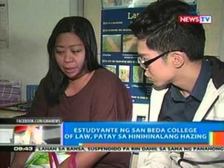 NTG: Estudyante ng San Beda College of Law, patay sa hinihinalang hazing