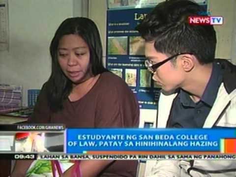 NTG: Estudyante ng San Beda College of Law, patay sa hinihinalang hazing