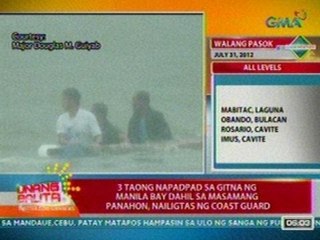 UB: 3 taong napadpad sa gitna ng Manila Bay dahil sa masamang panahon, nailigtas ng Coast Guard