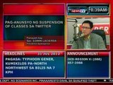 DB: Panayam ng DzBB kay Sec. Lacierda kaugnay ng pag-anunsyo ng suspension of classes via Twitter