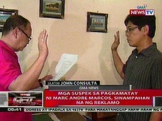 QRT: Mga suspek sa pagkamatay ni Marc Marcos, sinampahan na ng reklamo