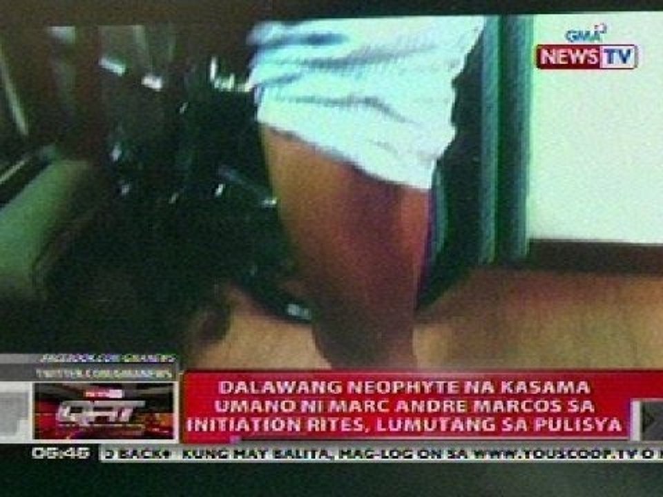 QRT: 2 neophyte na kasama ni Marc Marcos sa initiation rites, lumutang sa pulisya