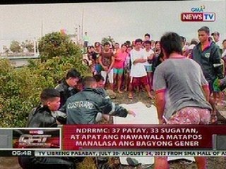 QRT: NDRRMC: 37 patay, 33 sugatan, at 4 ang nawawala matapos manalasa ang bagyong Gener
