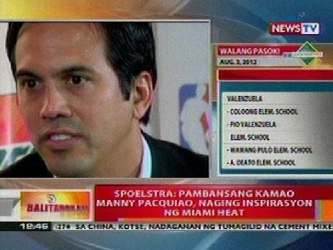 BT: Spoelstra: Pambansang kamao Pacman, naging inspirasyon ng Miami Heat