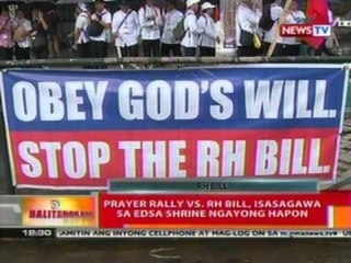 BT: Prayer rally vs RH bill, isasagawa sa EDSA Shrine ngayong hapon