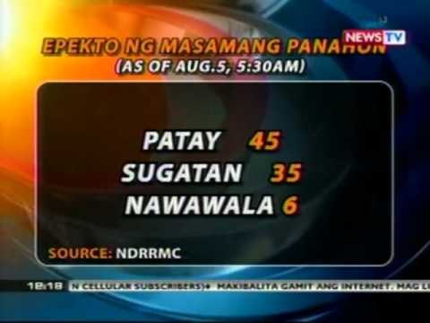 BT: Epekto ng masamang panahon (as of Aug. 5, 5:30 AM)