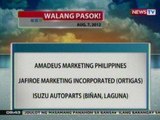 NTG: Karagdagang listahan ng mga walang pasok ngayong araw (Aug. 7, 2012)