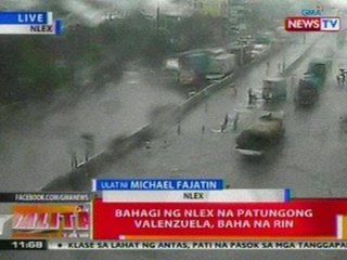 BT: Bahagi ng NLEX na patungong Valenzuela, baha na rin