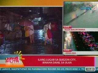 UB: Ilang lugar sa QC, binaha dahil sa ulan