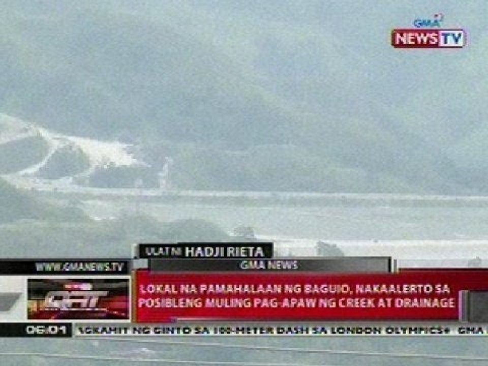 QRT: Lokal na pamahalaan ng Baguio, nakaalerto sa posibleng muling pag-apaw ng creek at drainage