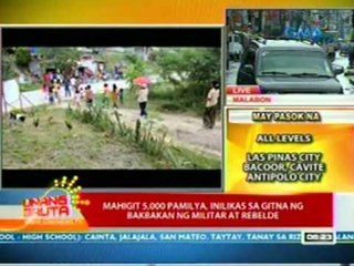 UB: Mahigit 5,000 pamilya sa Maguindanao, inilikas sa gitna ng bakbakan ng militar at rebelde