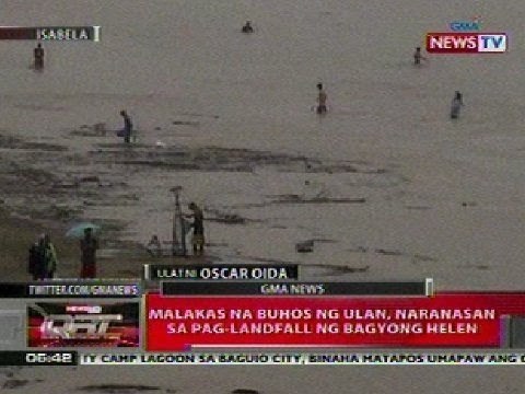 QRT: Malakas na buhos ng ulan, naranasan sa pag-landfall ng bagyong Helen sa Isabela