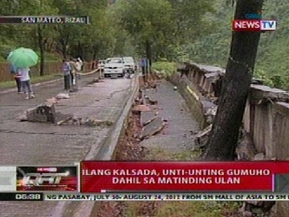 QRT: Ilang kalsada sa San Mateo Rizal, unti-unting gumuho dahil sa matinding ulan