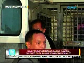 24oras: Mga pangyayari noong gabing nawala sa Rolito Go sa Bilibid, ipinadetalye kay Go