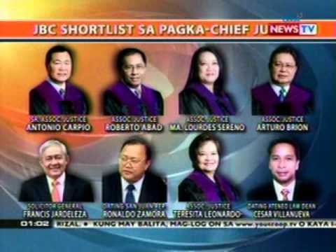 BT: PNoy, hindi masaya sa inilabas ng JBC na shortlist para sa pagka-Chief Justice