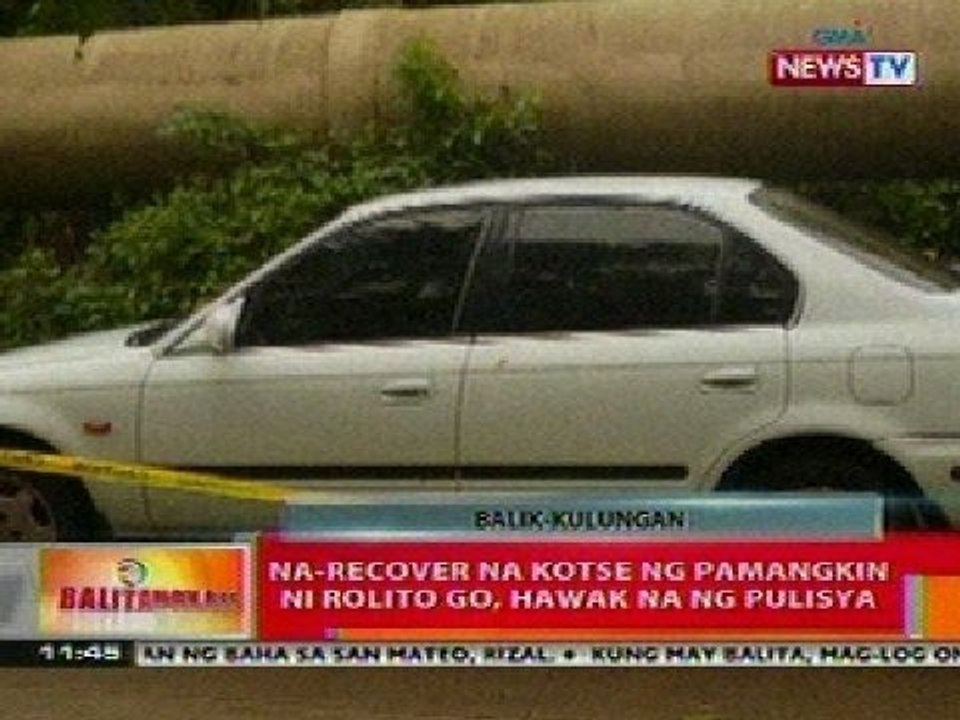 BT: Na-recover na kotse ng pamangkin ni Rolito Go, hawak na ng pulisya