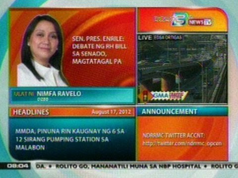 DB: Sen. Pres. Enrile: Debate ng RH Bill sa senado, magtatagal pa