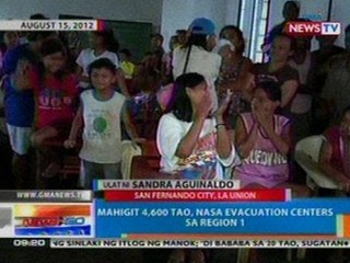 NTG: Mahigit 4,600 tao sa San Fernando City, La Union, nasa evacuation centers sa Region 1
