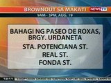 BT: Alamin ang brownout schedule sa ilang lugar sa Makati bukas (Aug. 19, 2012)