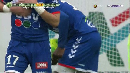 Stephane Bahoken penalty Goal HD - Amiens 2 - 3 Strasbourg - 14.01.2017 HD