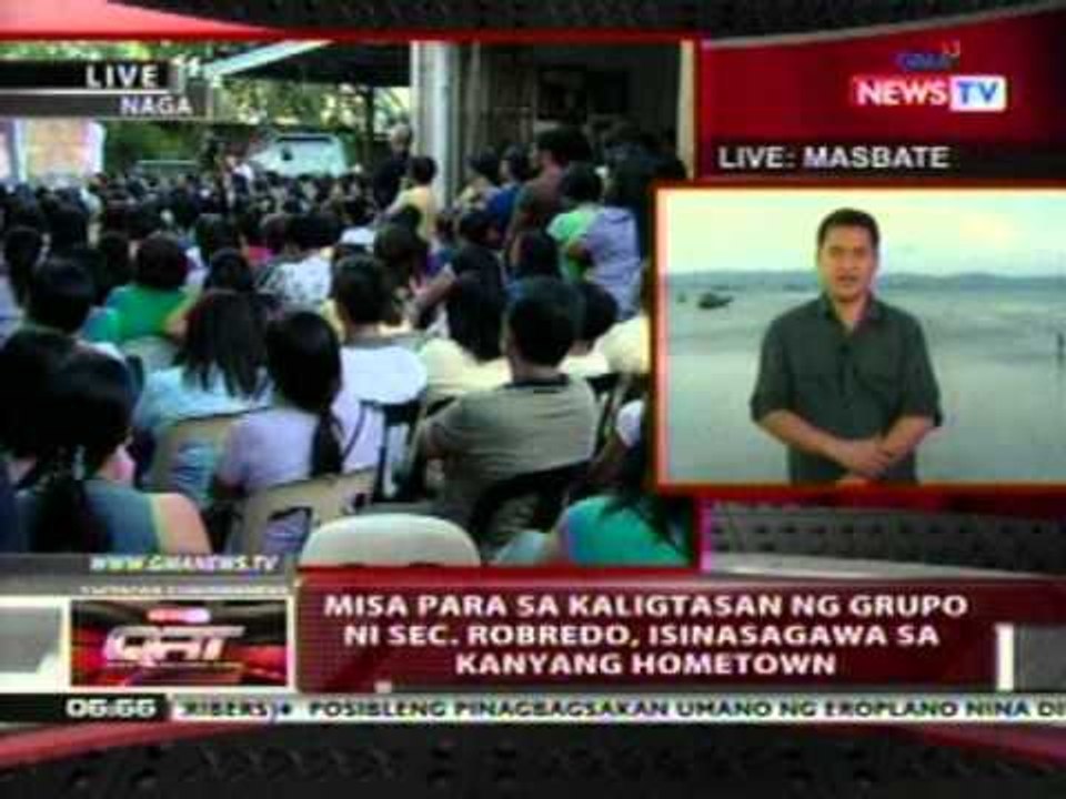 QRT: Misa para sa kaligtasan ng grupo ni Sec. Robredo, isinasagawa sa Naga