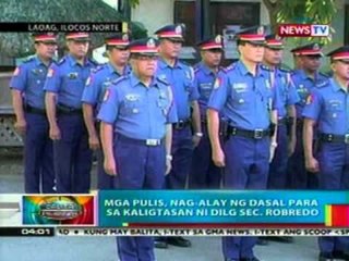 BP: Mga pulis sa Ilocos Norte, nag-alay ng dasal para sa kaligtasan ni DILG Sec. Robredo