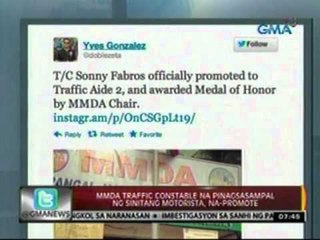 24 Oras: MMDA traffic constable na pinagsasampal ng sinitang motorista, na-promote